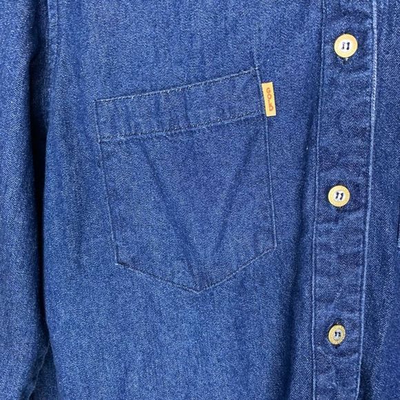 Bugle Boy Company's Women's Blue Vintage Button-Down Long-Sleeve Denim Shirt Siz - Picture 7 of 11